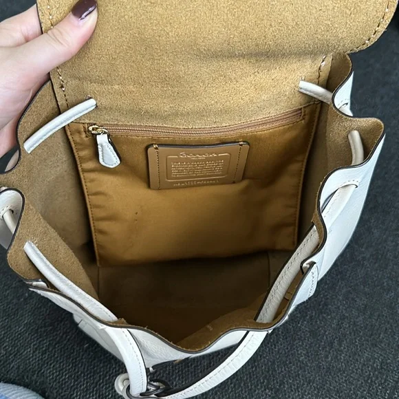 Coach White Leather drawstring Micro Mini Backpack - Picture 3 of 4